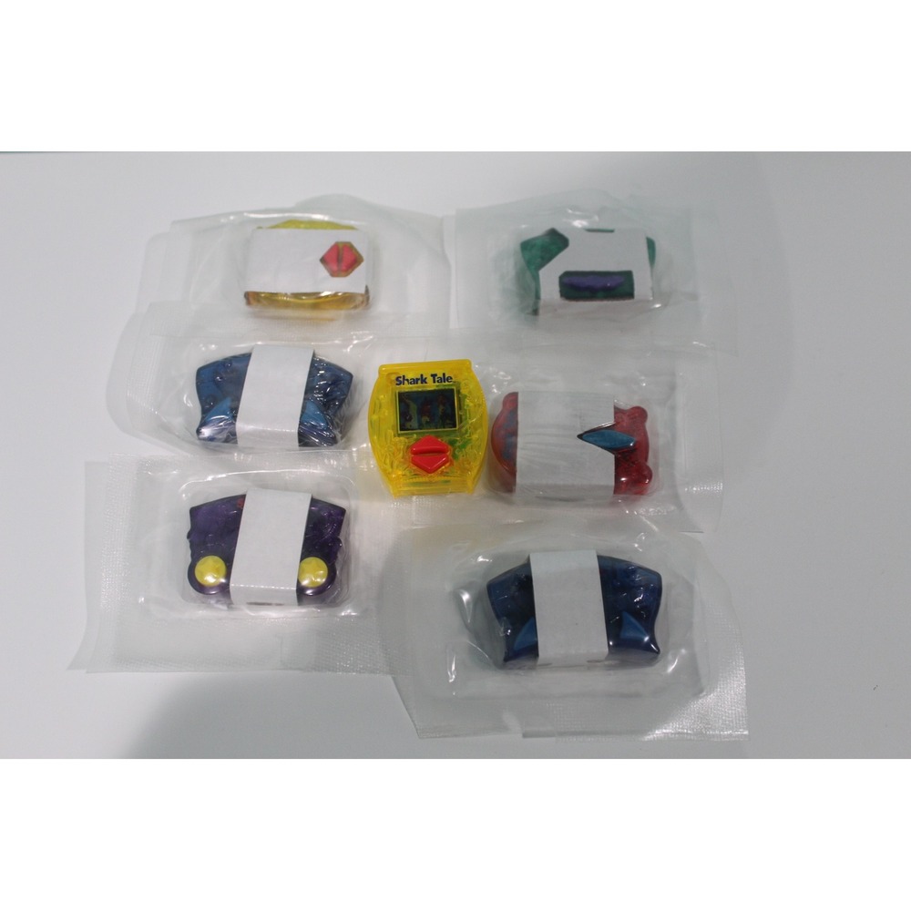 Vintage 2004 Shark Tale Handheld Electronic Games Lot General Mills 7pc Set